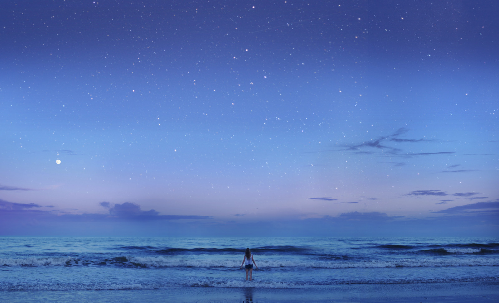 moře, noc, voda, Příroda, pobřeží, nebe, fotografování, hvězdy, mraky, pláž, Země, svítání, uklidnit, Měsíc, večer, měsíční svit, vítr, horizont, atmosféra, soumrak, vesmír, Pojmový, 50mm, svítání, oceán, vlna, tma, během dne, canoneos550d, počítač tapeta, Atmosféra Země, odlesk, vesmír, astronomický objekt, mořská vlna, nebeská událost, jev