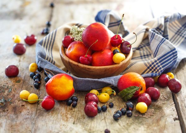food, fruit, Plate, cherries, breakfast, berries