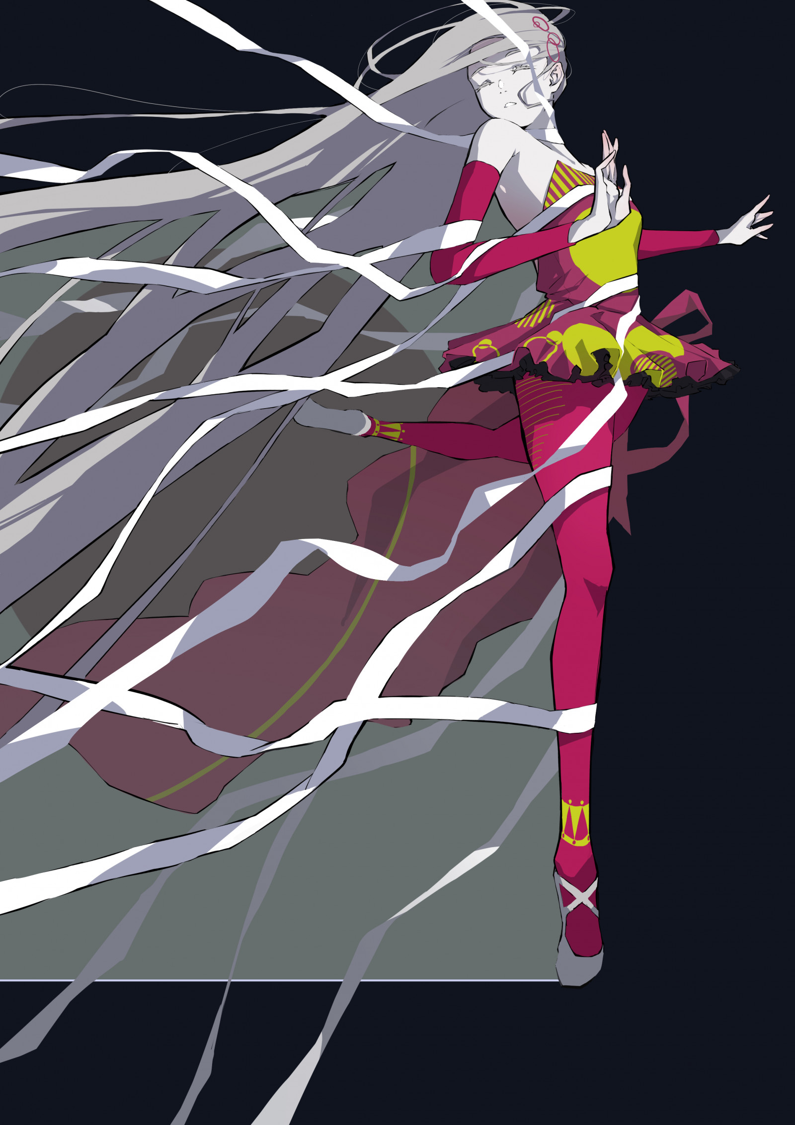 Nico Tina, Minimalismus, Anime Mädchen, geschlossene Augen, lange Haare