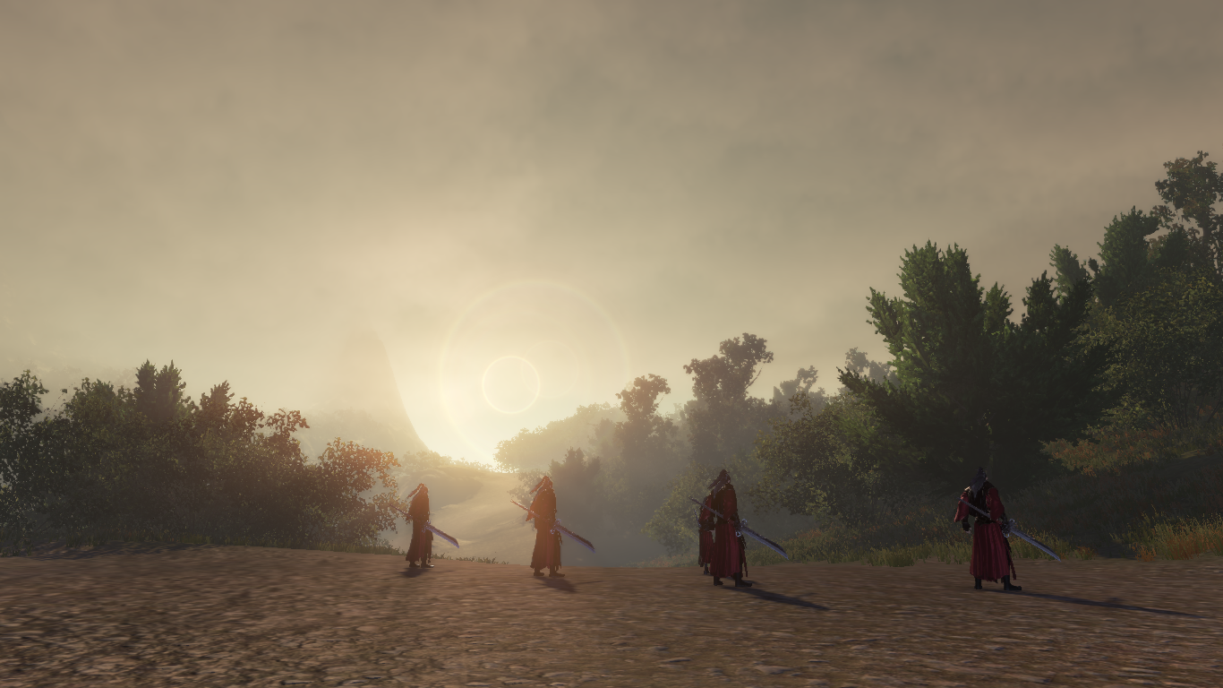 luce del sole, paesaggio, tramonto, Cina, collina, natura, cielo, inverno, Alba, giocatori, sera, mattina, nebbia, Sole, orizzonte, crepuscolo, wuxia, foschia, nube, albero, nebbia, montagna, tempo metereologico, alba, ambiente naturale, fenomeno atmosferico, atmosfera della terra