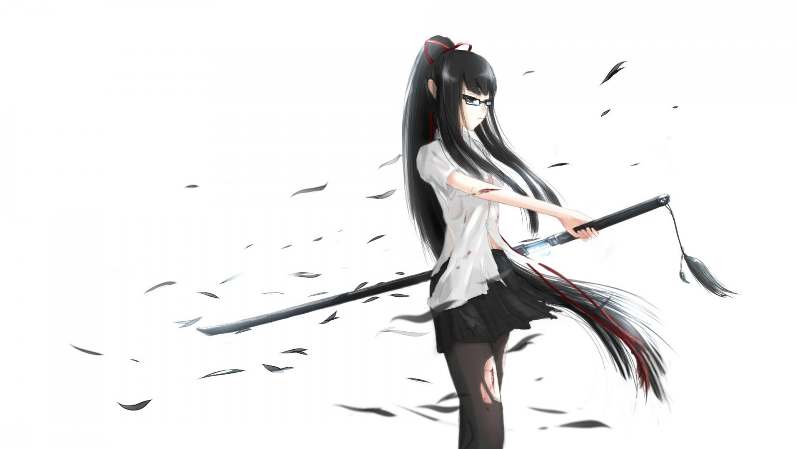 tegning, illustration, anime, Anime piger, tegneserie, katana, originale karakterer, vinge, skitse, mangaka