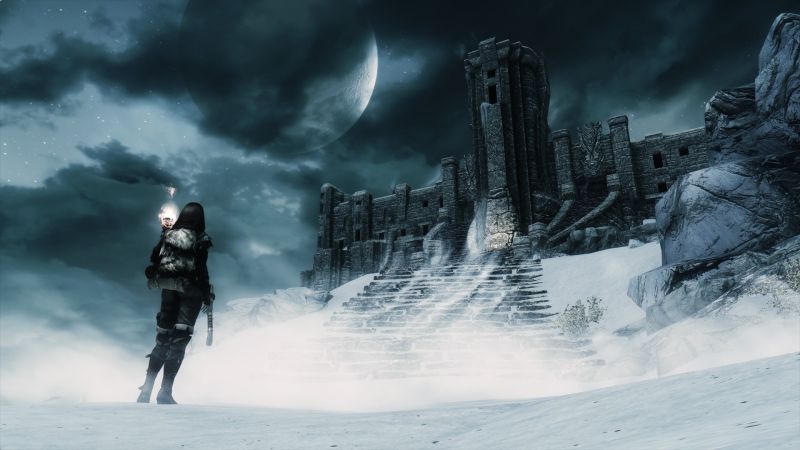 sníh, zima, The Elder Scrolls V Skyrim, počasí, Snímek obrazovky, geologický fenomén sníh, zima, The Elder Scrolls V Skyrim, počasí, Snímek obrazovky, geologický fenomén