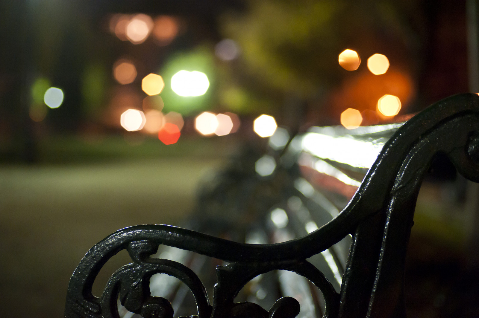 sollys, lys, nat, cykel, afspejling, parkere, køretøj, træ, aften, stol, bokeh, lys, dOF, noche, Luces, design, plaza, mørke, desenfoque, parque, banca, stå, dise o, Silla, Madera