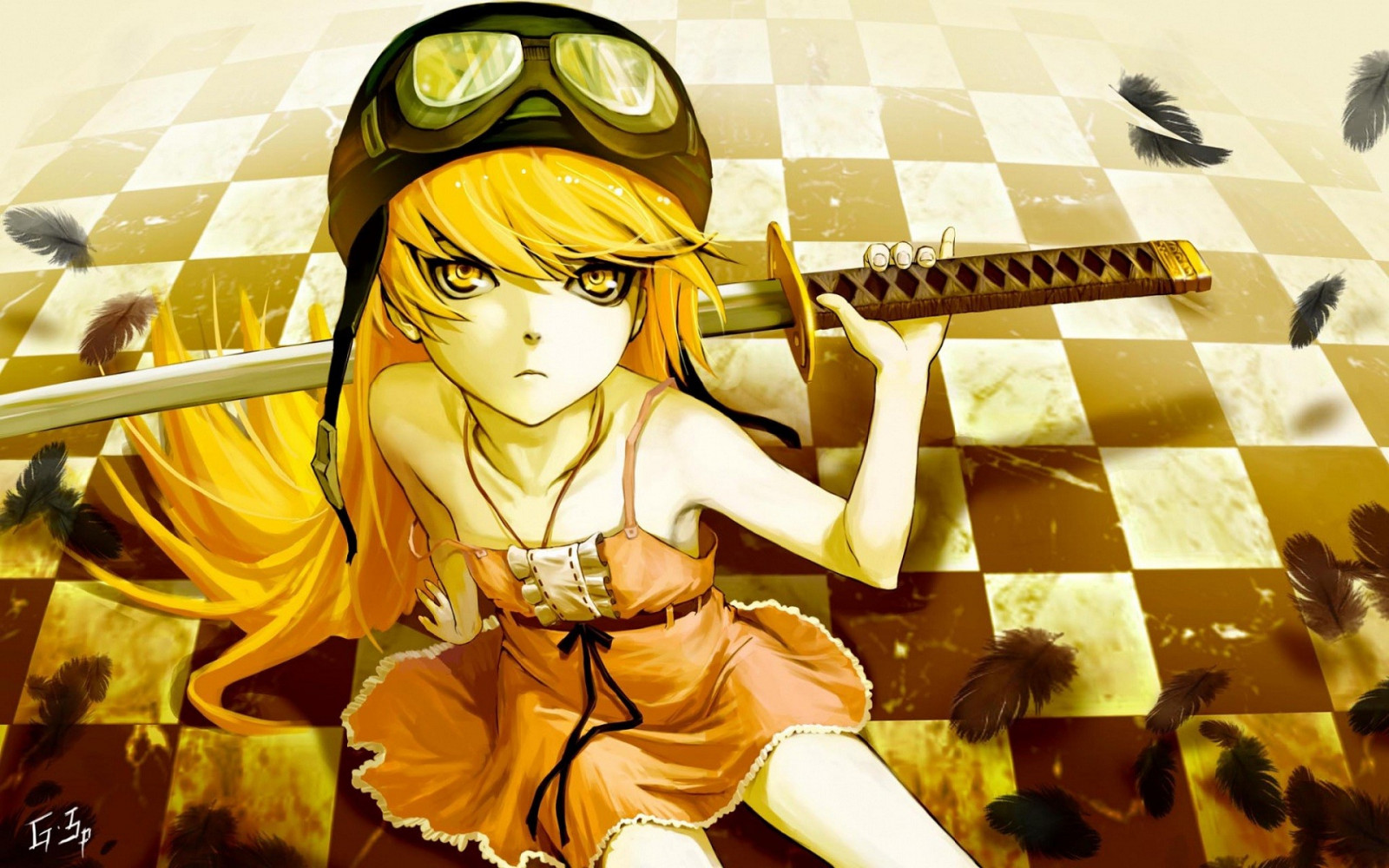 ilustrace, Monogatari Series, anime, Oshino Shinobu, manga, hry, Snímek obrazovky, Vnitřní hry a sporty