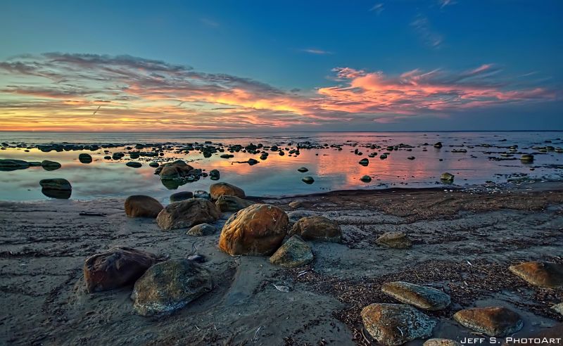 nebe, horizont, voda, pobřeží, moře, pobřeží