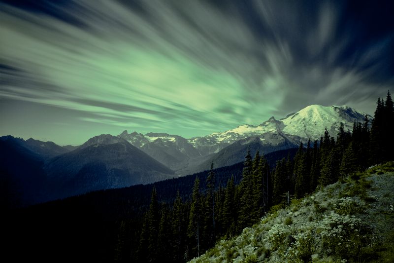 nebe, Příroda, zelená, horských reliéf, hora, divočina