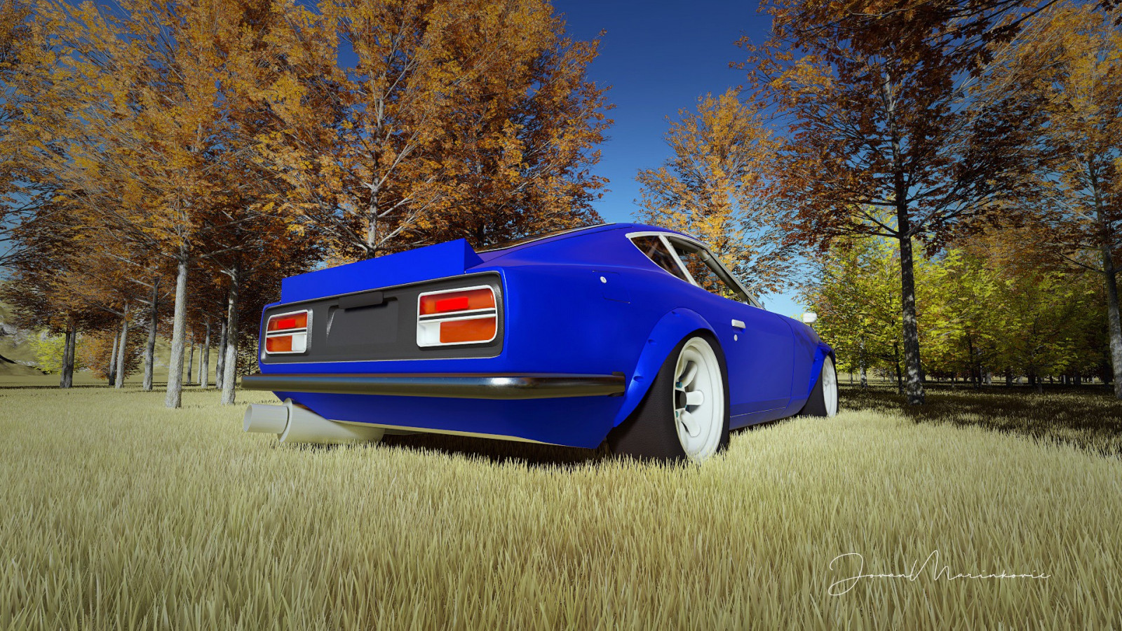 Nissan Fairlady Z, s30, japonská auta, auto, 3D, poskytnout, modré vozy, vozidlo, Volkswagen, sportovní auto, limuzína, kolo, superauto, pozemní vozidla, automobilového designu, automobil make, luxusní vůz