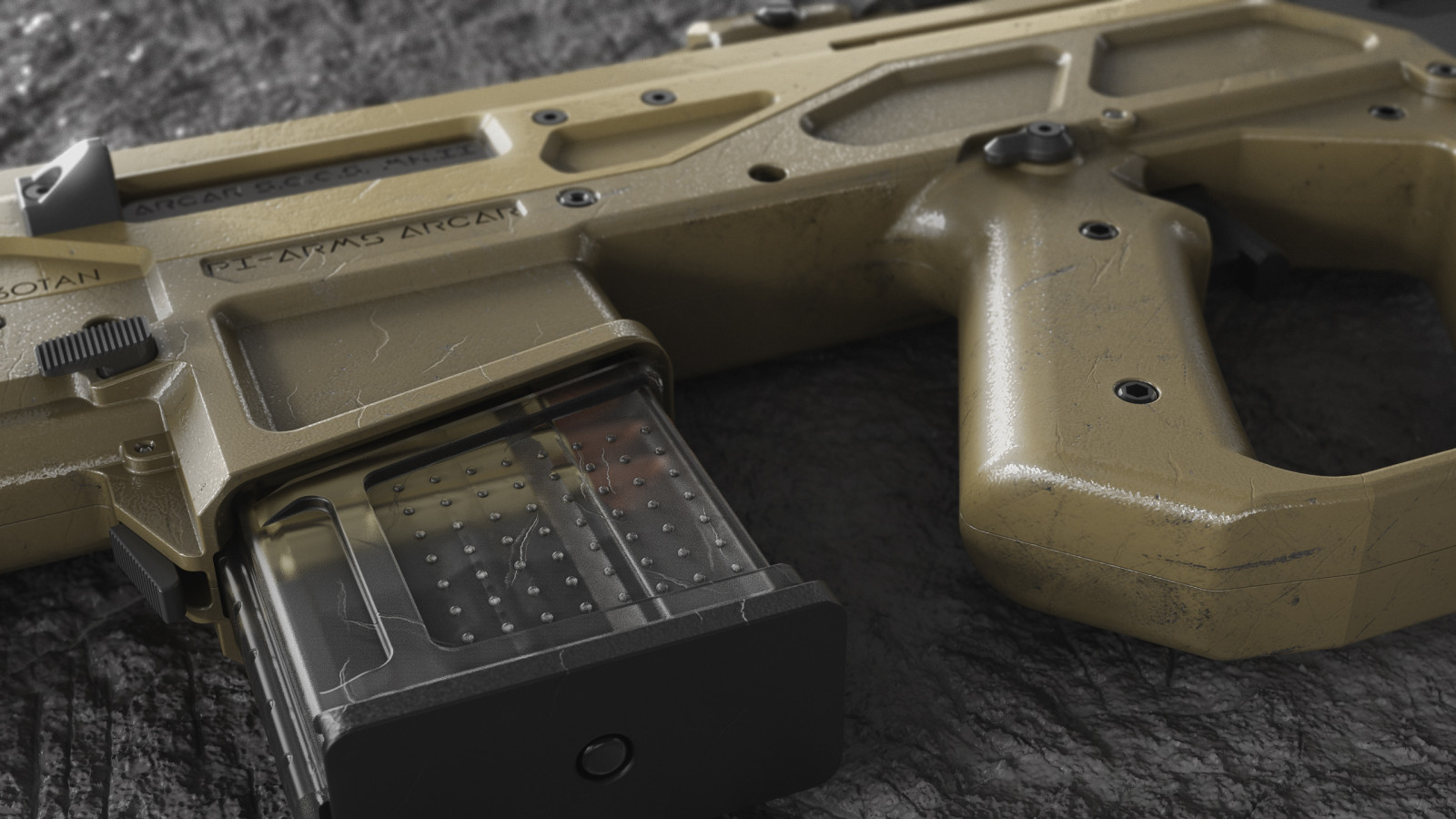 デスクトップ壁紙 3d Cgi デジタルアート 武器 軍事 アサルトライフル テクスチャ 単純な 岩 コンクリート 傷 銃弾 2560x1440 Gkogk デスクトップ壁紙 Wallhere