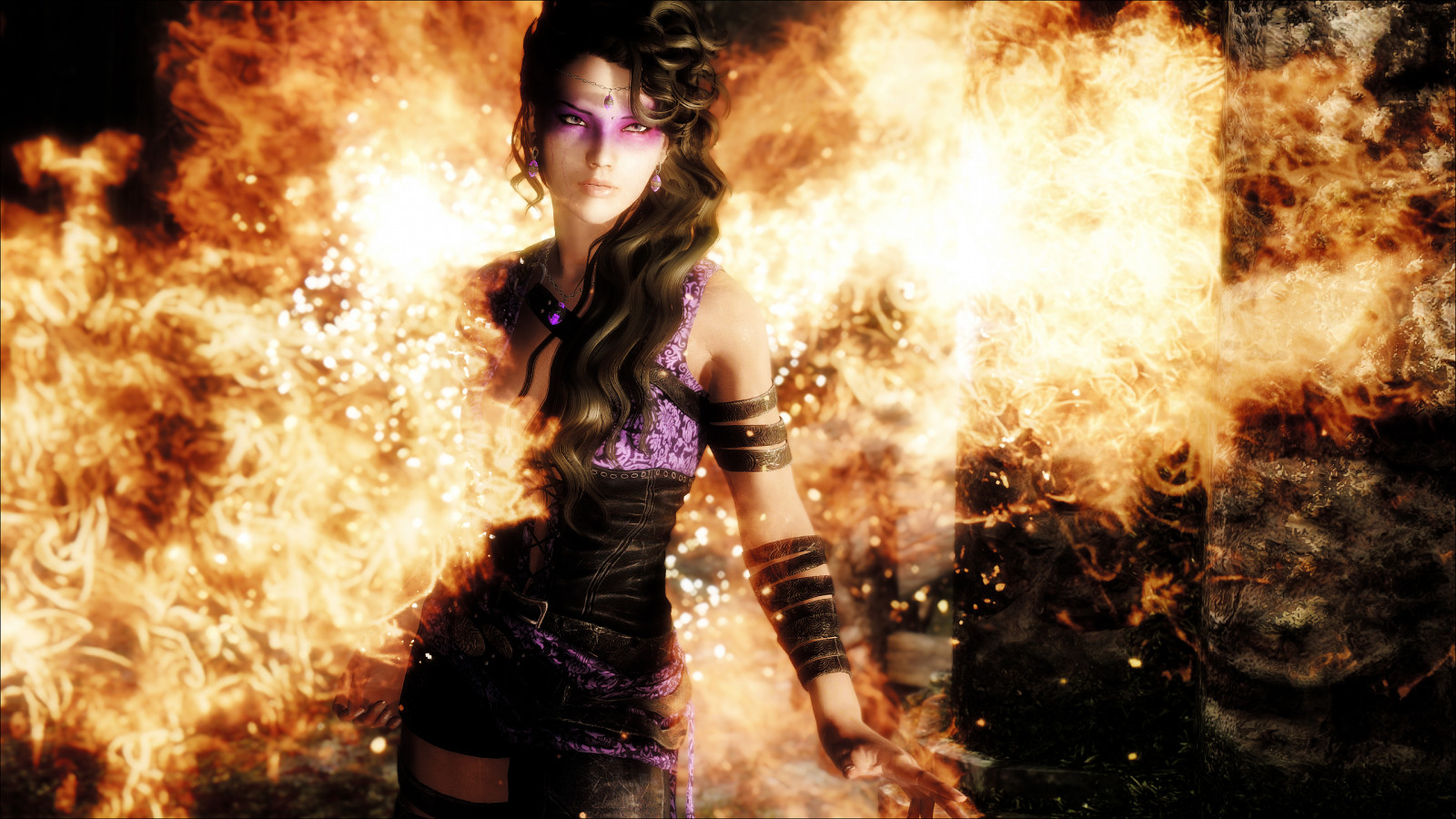 fumo, fuoco, ENB, ragazza, divertimento, fiamma, oscurità, videogiochi, Skyrim, sfondo del computer, effetti speciali, screenshot, modding, pcgaming, bocca di leone, tetrodoxin, pergamene antiche, mods, snapdragonenb, elderscrollsv, cg artwork