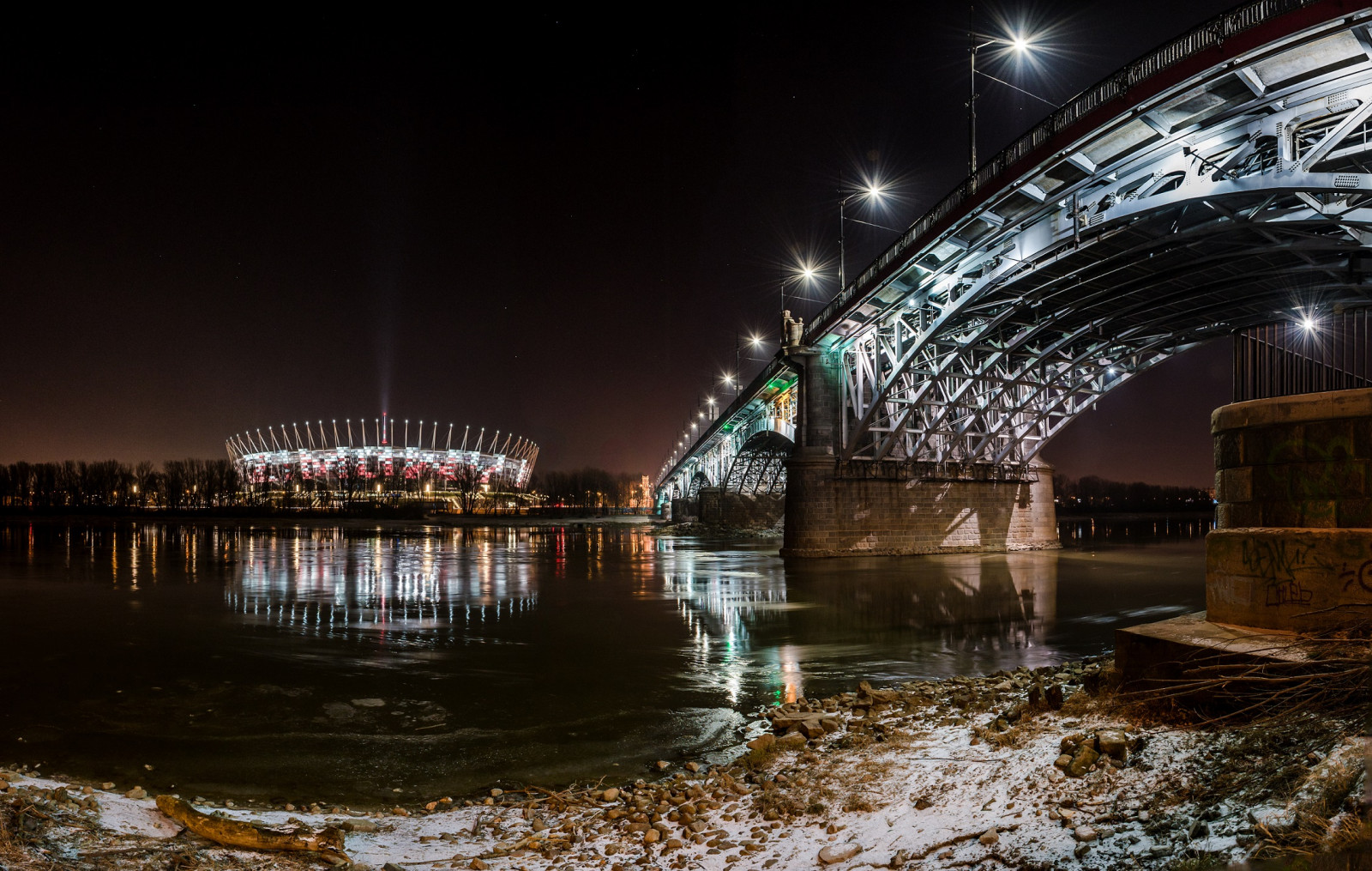 město, panoráma města, noc, architektura, voda, odraz, nebe, večer, most, řeka, panoráma, fotbal, Polsko, Warsaw, stadión, metropole, struktura, aréna, světlo, strom, osvětlení, Fotbal, tma, polen, polska, Polonia, většina, urban area, warszawa, wis, Varsovia, Warschau, Visla, nationalstadium, Varsavia, Varsovie, Mostponiatowskiego, Stadionnarodowy, Poniatowskiegobridge, fixed link