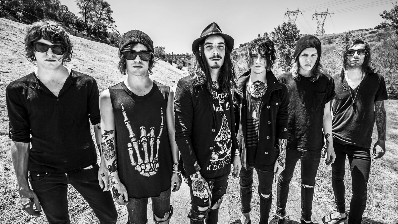 uomini, persone, monocromo, fotografia, tatuaggio, squadra, musicista, Nucleo metallico, Upon This Dawning, famiglia, fotografia, bianco e nero, fotografia in bianco e nero, gruppo sociale