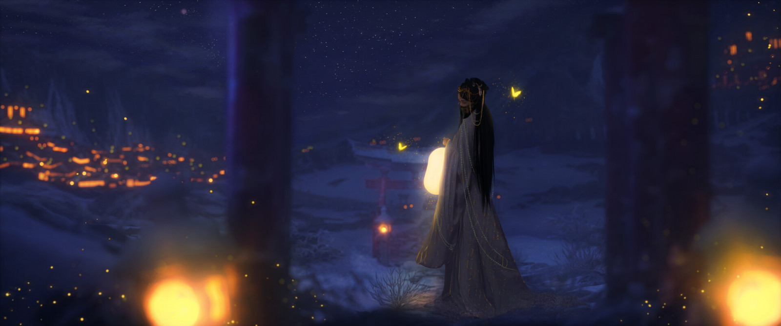 umělecká díla, digitální umění, lucerna, Příroda