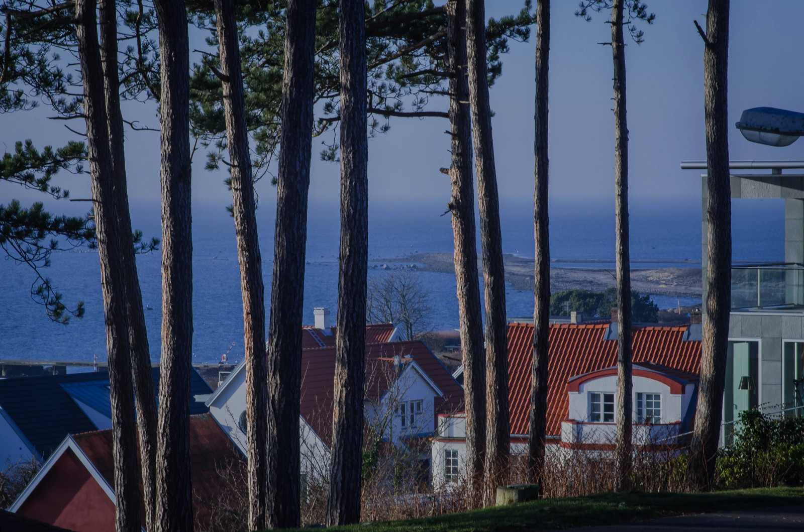 Wallpaper landscape, window, sea, water, building, reflection, sky