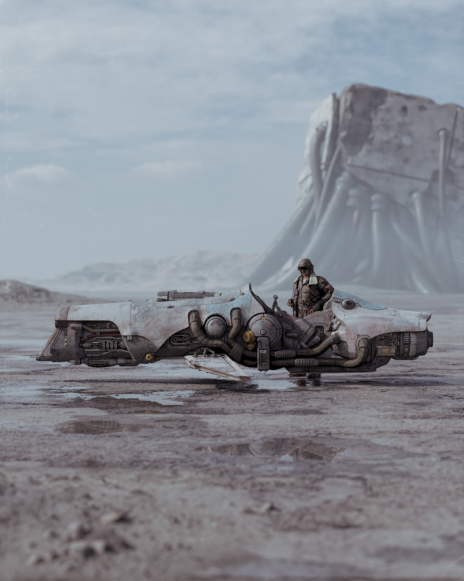 Fond d'écran Victor Duarte, véhicule, science fiction, aéroglisseur