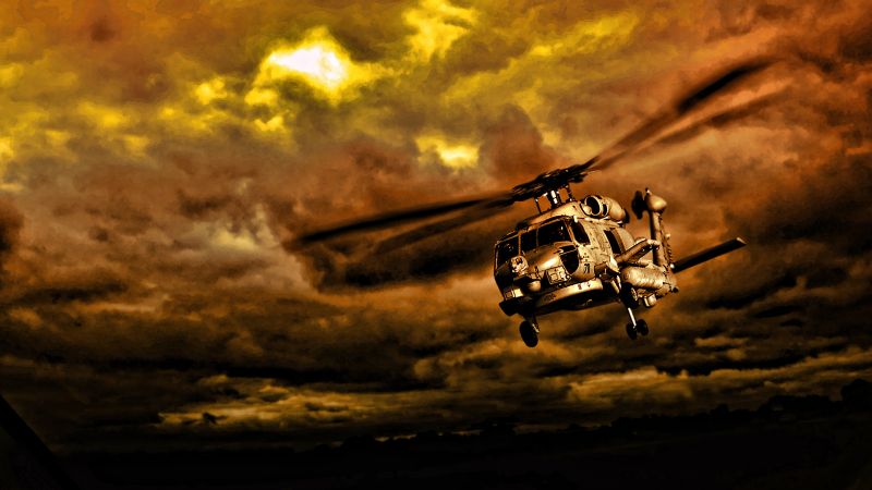 helikopter,gün batımı