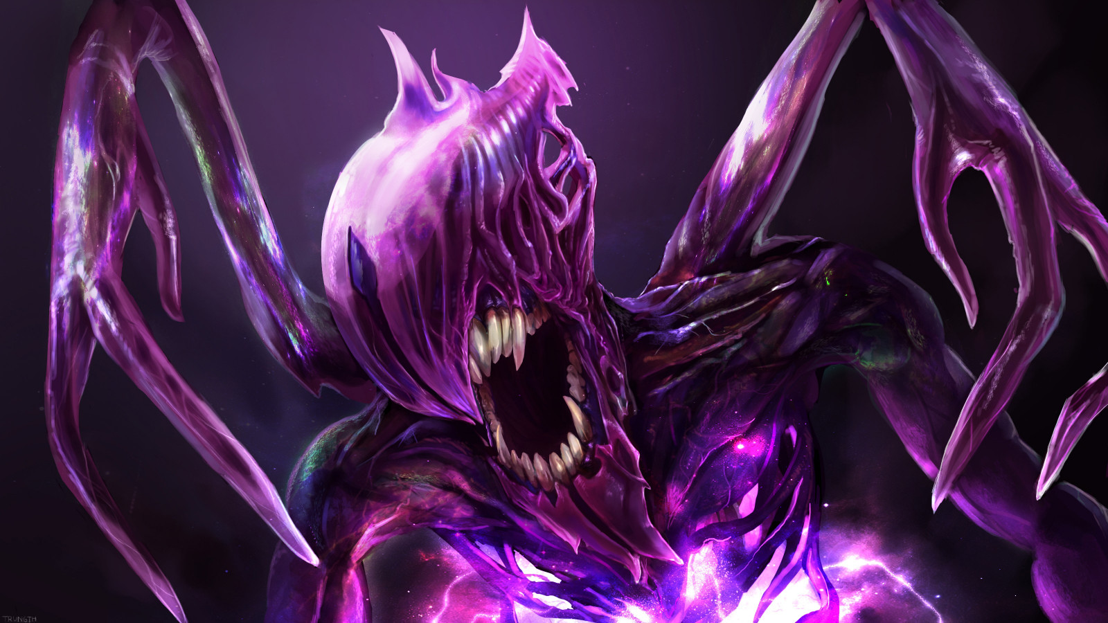 Wallpaper : Video game, anime, makhluk, ungu, gigi, alien, Dota 2 ...