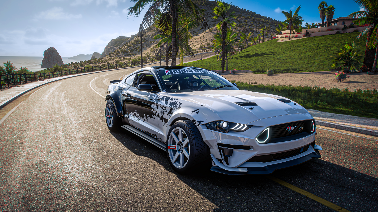 Forza Horizon 5, Forza, Forza Horizon, Ford, Ford Mustang, Ford Mustang RTR, car, vehicle, drift, Mexican, reflection, video games, Video Game Art
