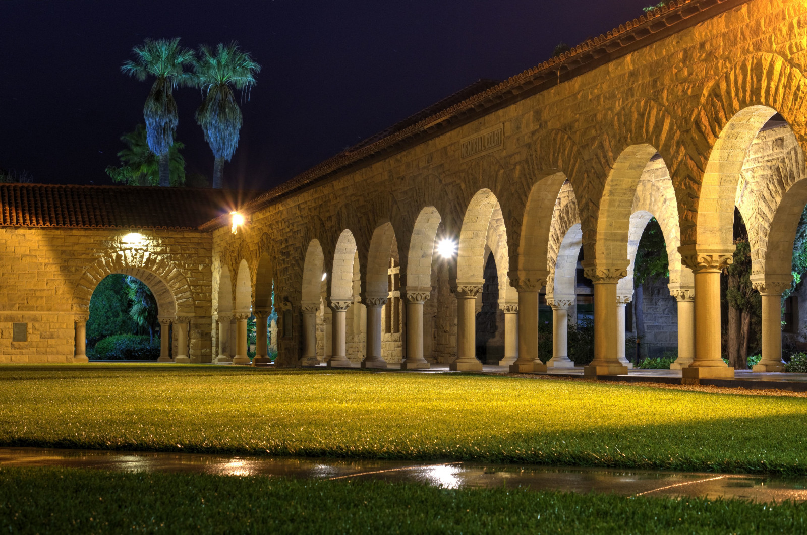 notte, architettura, acqua, natura, costruzione, erba, cielo, parete, corridoio, sera, HDR, colonna, California, bagnato, arco, pilastro, Crudo, tenuta, leggero, albero, palme, illuminazione, fav100, punto di riferimento, Photomatix, facciata, nex6, prato, attrazione turistica, sito storico, luogo di culto, illuminazione di paesaggio, 1xp, selp1650, SiliconValley, sanfranciscobay, hacienda, stanford, Università di Stanford