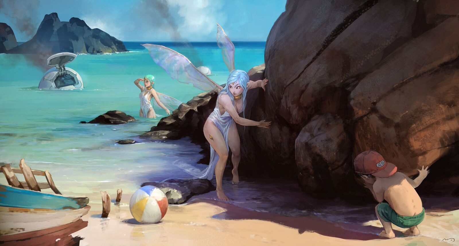 Fantasy art, mare, vacanza