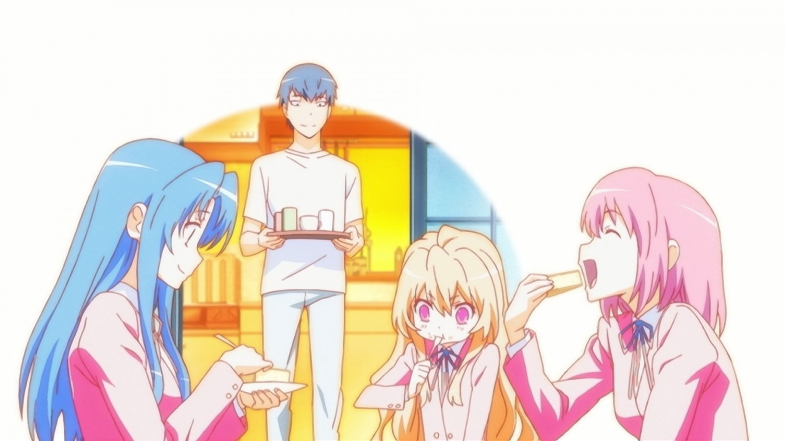 ilustrace, anime, kreslená pohádka, Toradora, Aisaka Taiga, Kawashima Ami, mangaka