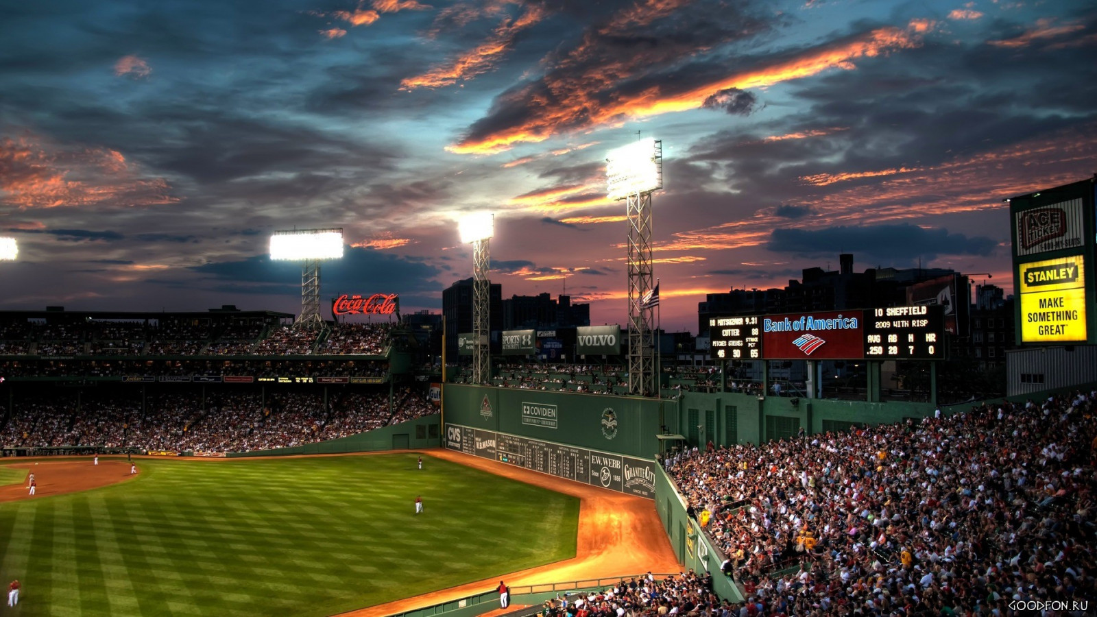 1920x1080 px, baseball, skyer, skarer, Major League Baseball, stadion