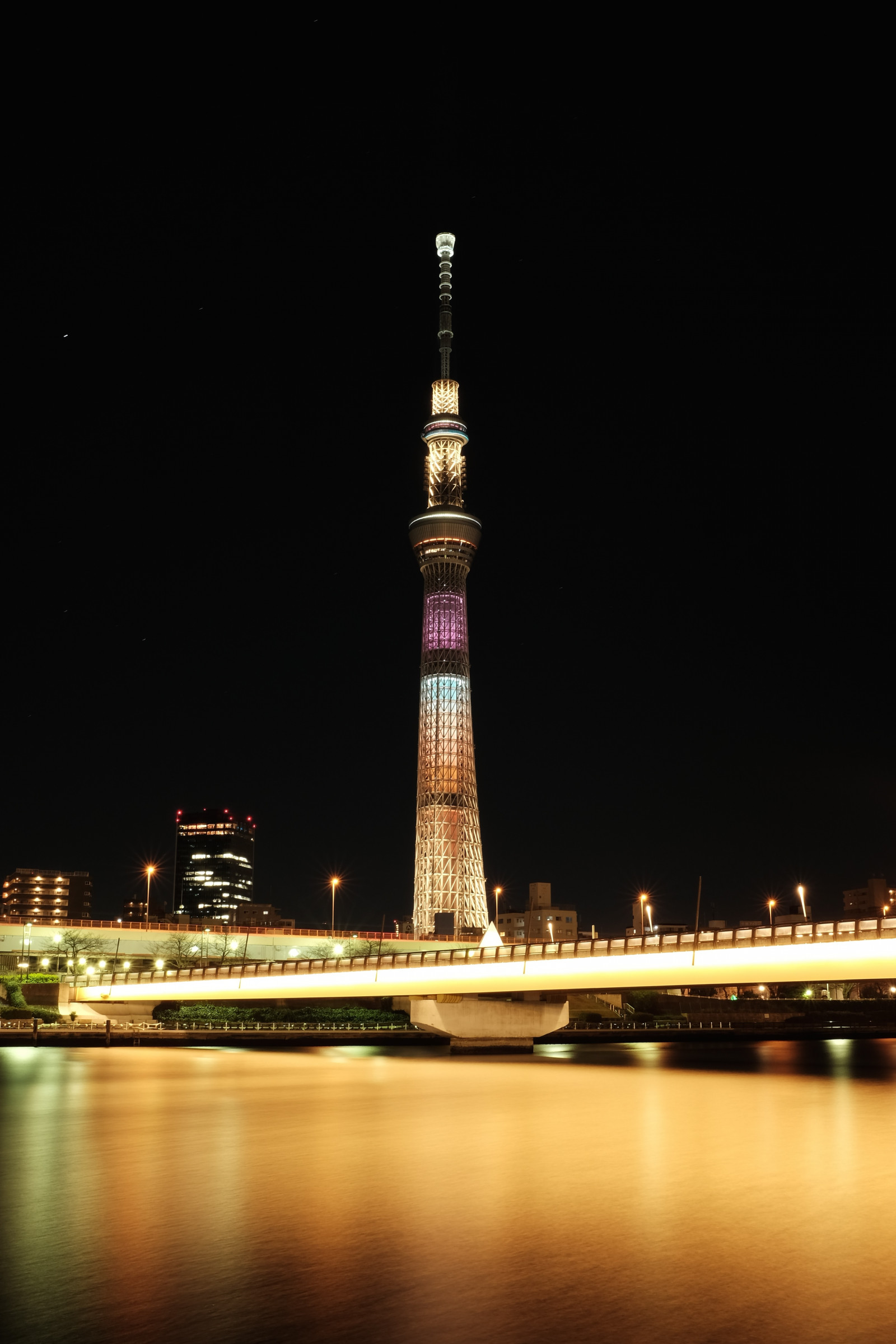 město, panoráma města, noc, architektura, odraz, panoráma, mrakodrap, večer, věž, most, soumrak, Tokio, Fujifilm, Skytree, světlo, tma, Fujinon, mezník, Tokyo Sky Tree, sakurabashi, classicchrome, x, lovelychocolat, summedriver, x100t