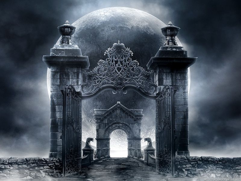 chrám, černobílý, fantasy umění, sníh, brány, chrliče chrám, černobílý, fantasy umění, sníh, brány, chrliče