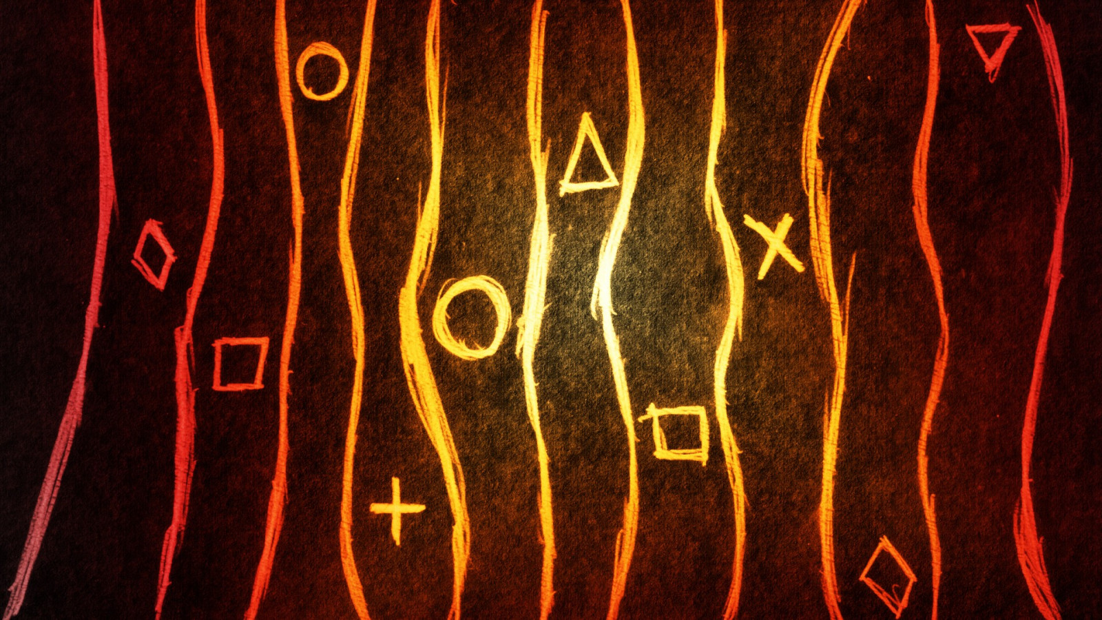 kontrast, abstraktní, minimalismus, Červené, text, trojúhelník, kruh, Play Station, přejít, čáry, teplé barvy, světlo, fáze, plamen, tma, číslo, Snímek obrazovky, počítač tapeta, font