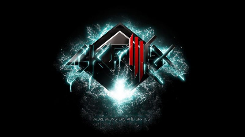 Černá, temný, logo, tma, ilustrace, Skrillex Černá, temný, logo, tma, ilustrace, Skrillex
