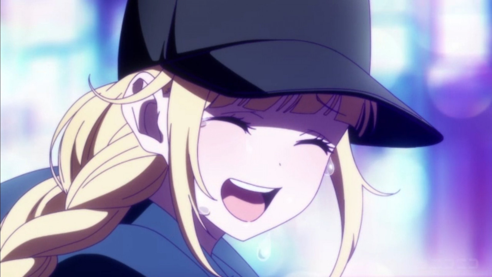 Paripi Koumei, Tsukimi Eiko, anime, anime dívky, Braided hair, blondýnka, dlouhé vlasy, umělecká díla, digitální umění, Anime screenshot