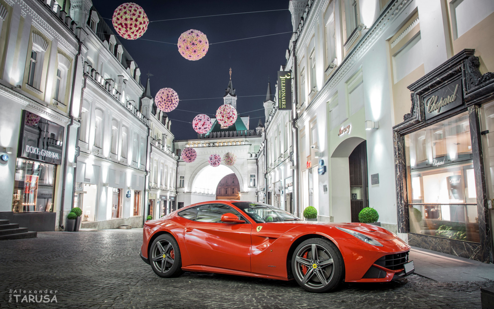 ถนน, สีแดง, กรุงมอสโก, Ferrari, จุด, ซูเปอร์คาร์, supercars, F12, Berlinetta, 2013