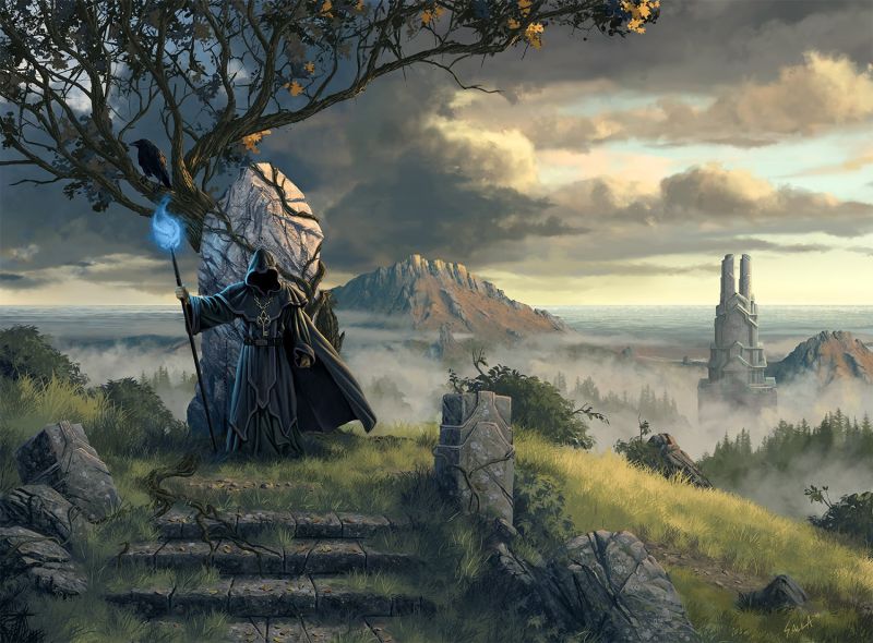 grimrock 2의 전설,경치,그림,언덕,잔디,하늘