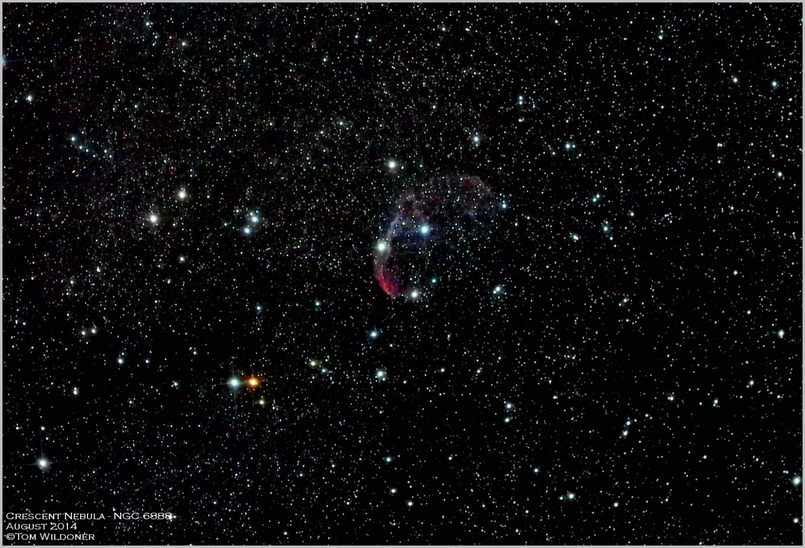 nebe, noc, Kánon, hvězdy, Časová prodleva, čas, srpen, půlměsíc, galaxie, mlhovina, astrophotography, astronomie, PaintShopPro, noční obloha, souhvězdí, Corel, astronom, 2014, 400mm, cygnus, Crescentnebula, canon6d, Ioptron, tomwildoner, Zeq25gt