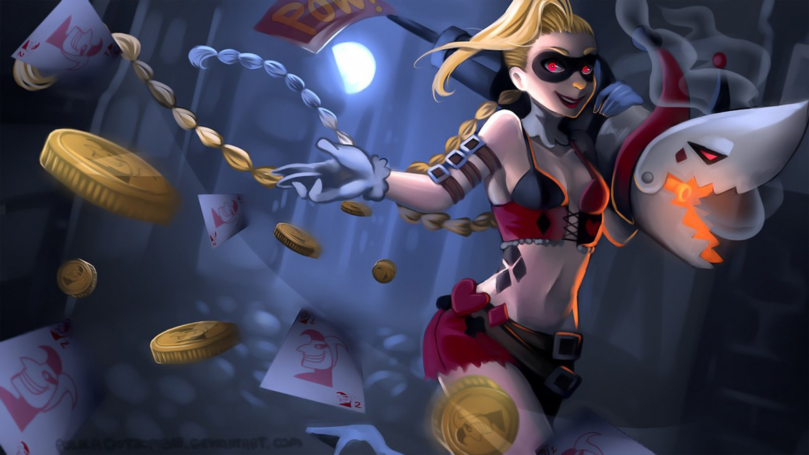 Illustration, Platz, League of Legends, Technologie, Jinx League der Legenden, KUNST, Spiele, Bildschirmfoto, Figurin, 1920x1080 px, Computer-Tapete, erfundener Charakter, Pc spiel, Fiktion, Action Figur, Supervillain, cg artwork