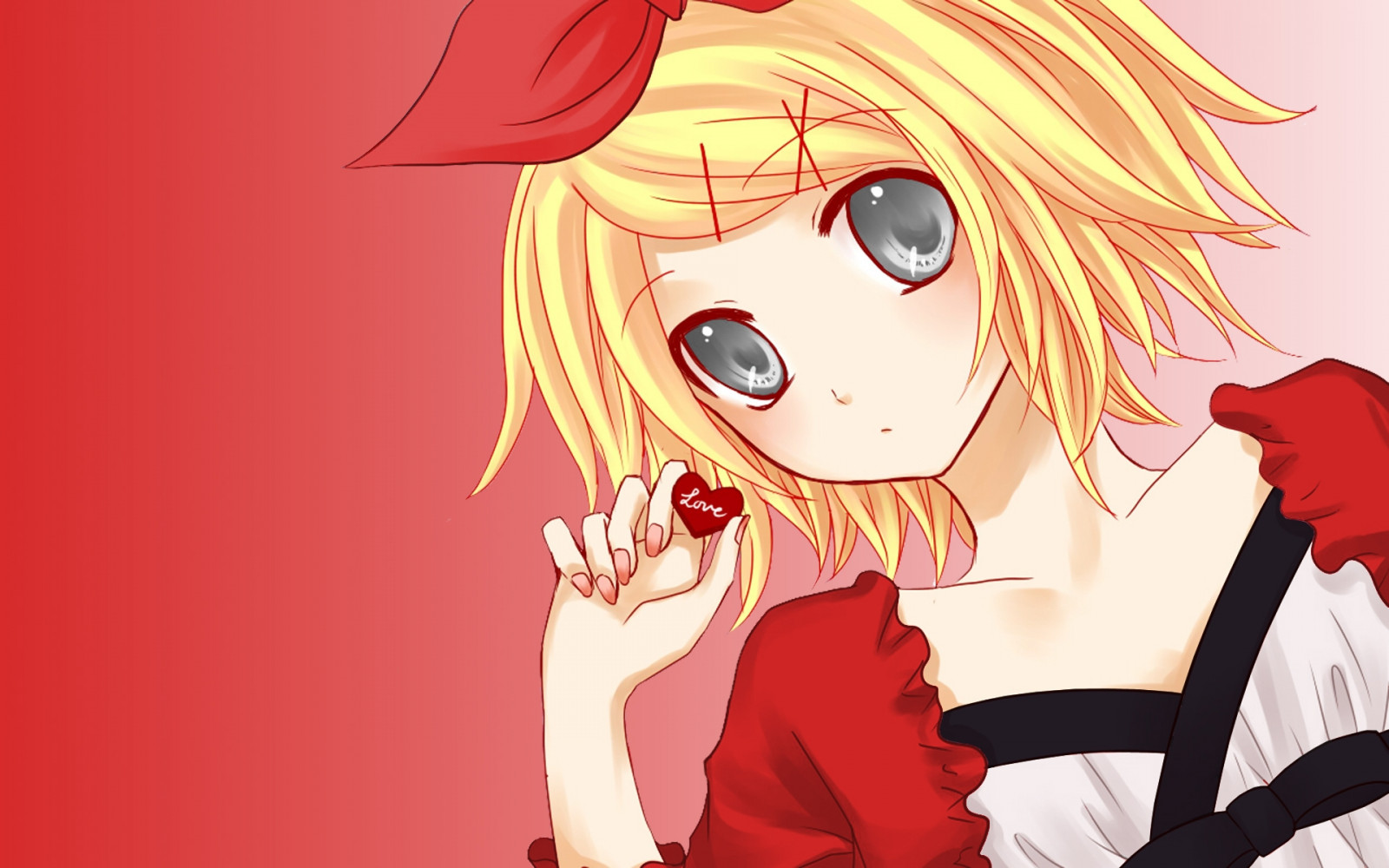 Fondos de pantalla ilustración, rubia, Anime, rojo, arco, dibujos