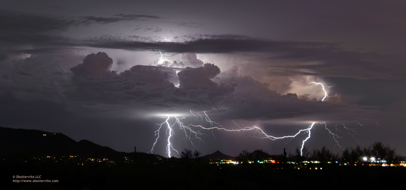 Wallpaper landscape, night, nature, sky, clouds, lightning, storm