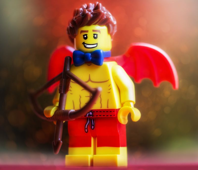 piros, sárga, Játék, LEGO, szobrocska piros, sárga, Játék, LEGO, szobrocska
