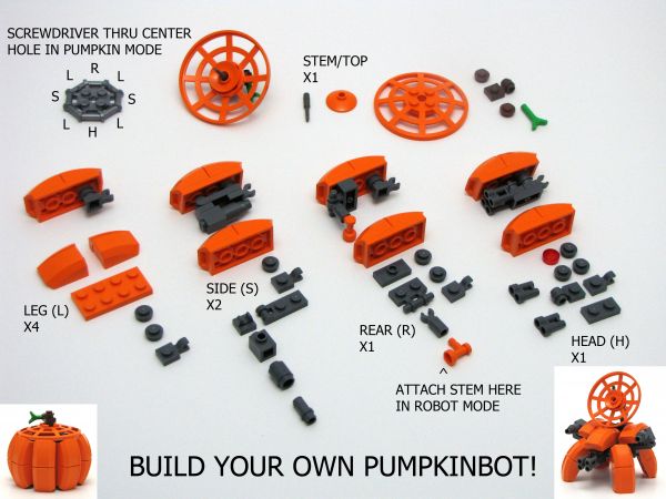 LEGO,Toy,robot,pumpkin,mech,orange