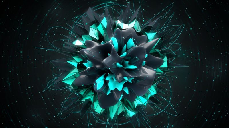 arte digitale, astratto, 3D, spazio, simmetria, verde arte digitale, astratto, 3D, spazio, simmetria, verde