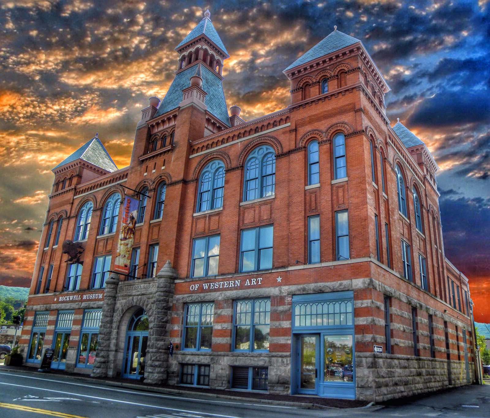 Nový, York, starý, město, cestovat, nebe, Spojené státy americké, ny, budova, věž, UMĚNÍ, muzeum, architektura, mraky, Amerika, j, hala, viktoriánský, styl, historický, architekt, warner, západní, historický, rockwell, Registrovat, románský, atrakce, Corning, nrhp, A, Steubencounty