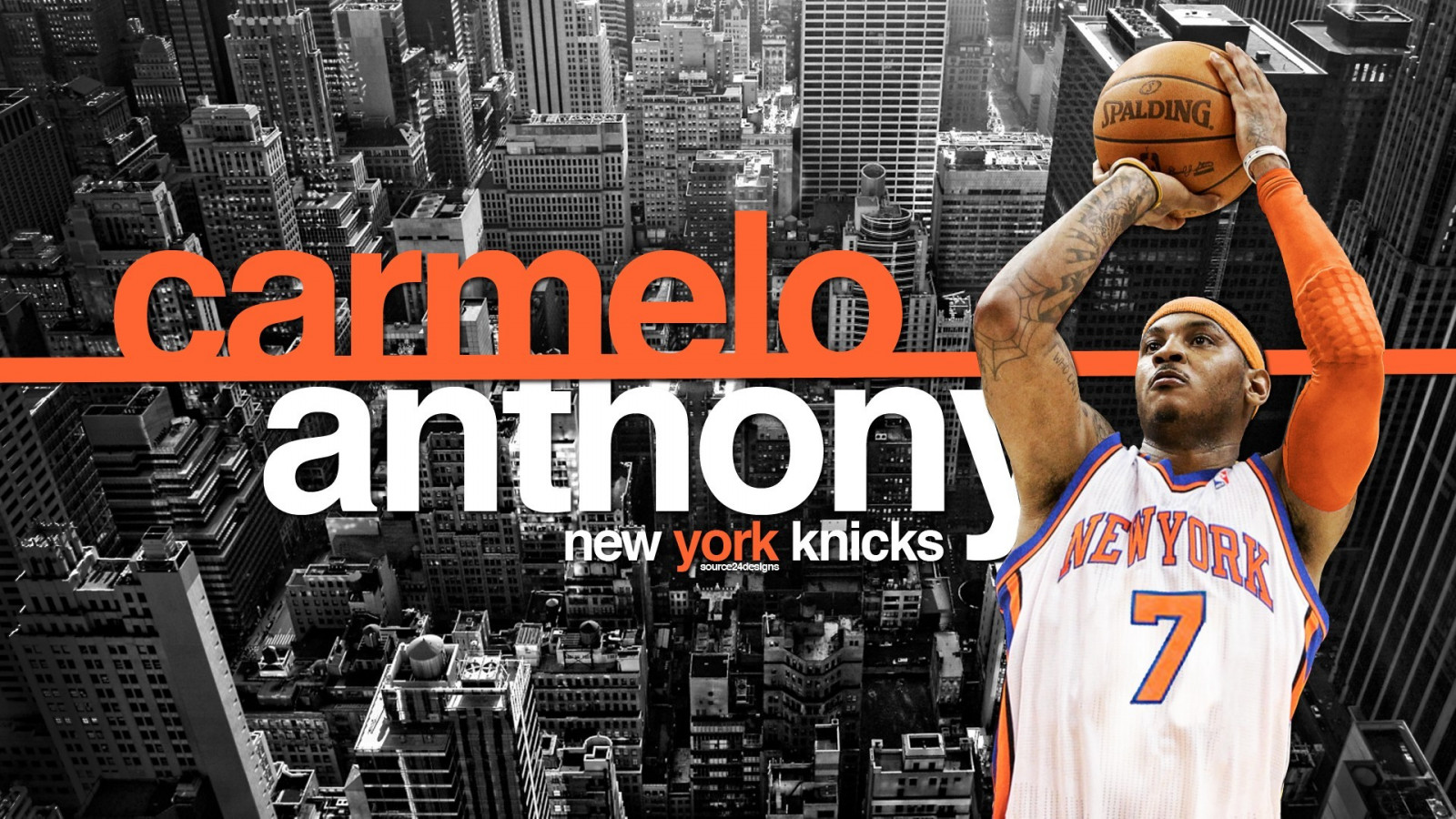 Wallpaper Carmelo Anthony, New York Knicks, player, basketball moves 1920x1080 RaidyHD