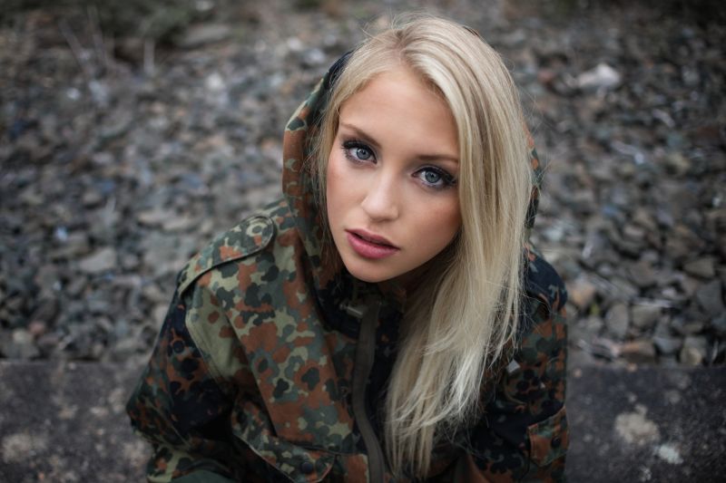 twarz, kobiety, Model, portret, blond, długie włosy