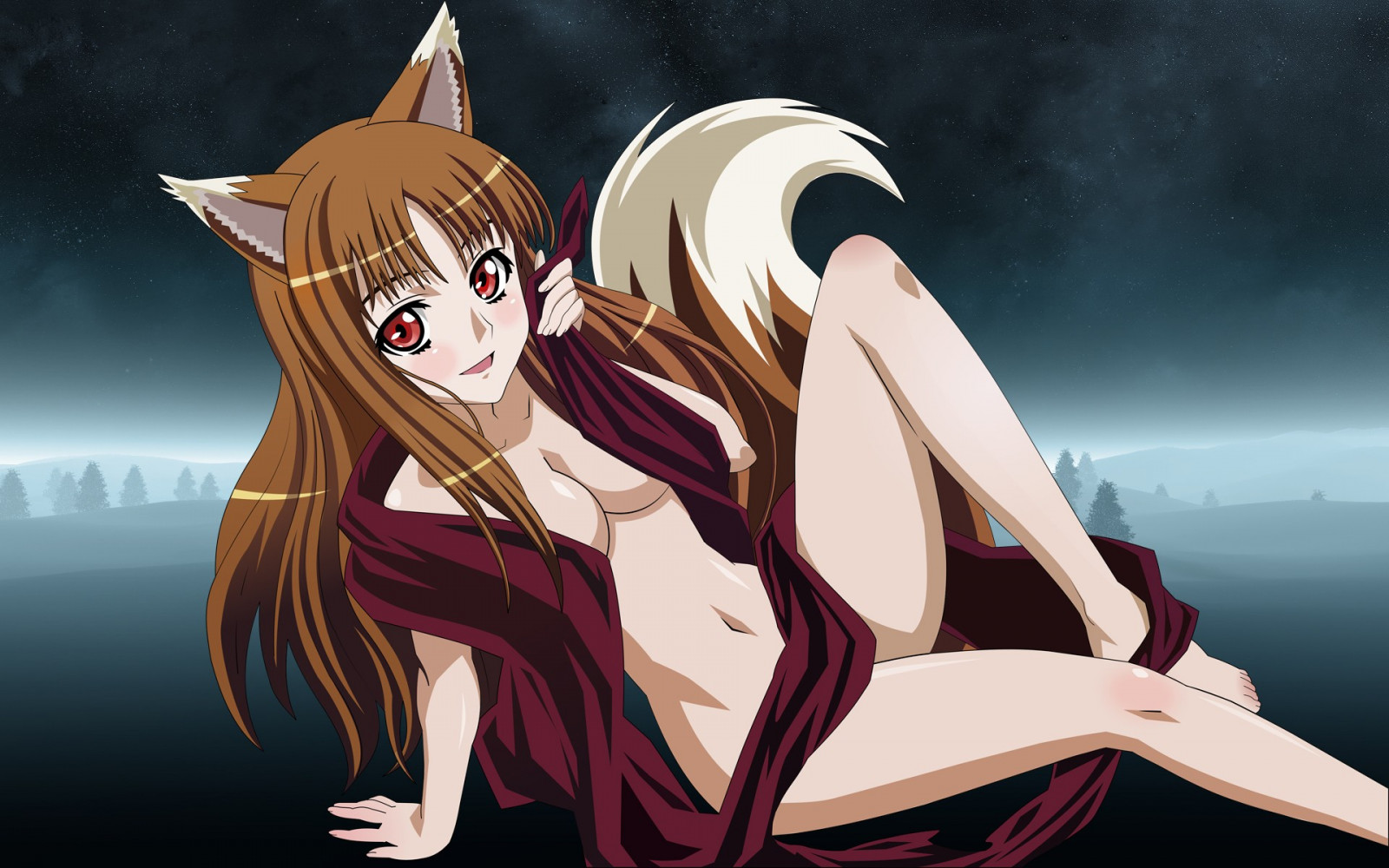 illustration, anime, Anime piger, tegneserie, holo, Spice og Wolf, Okamimimi, skærmbillede, mangaka