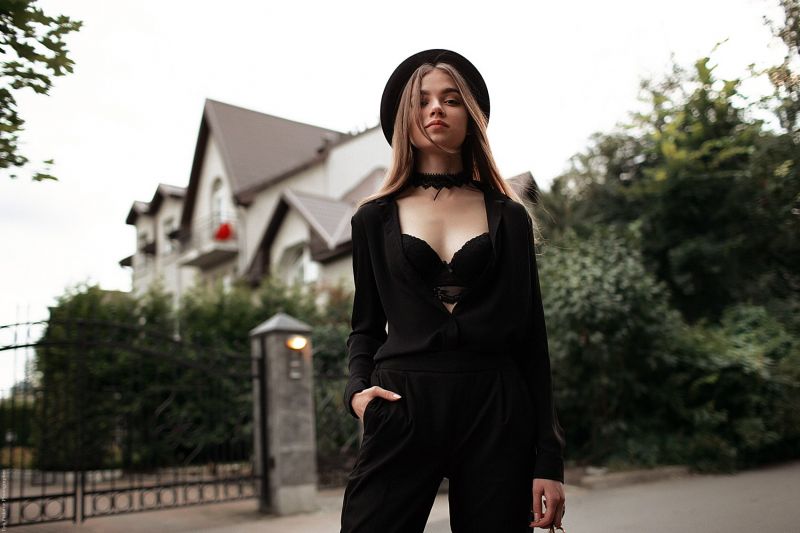 women, model, brunette, Women with Hats, fashion, black clothing women, model, brunette, Women with Hats, fashion, black clothing