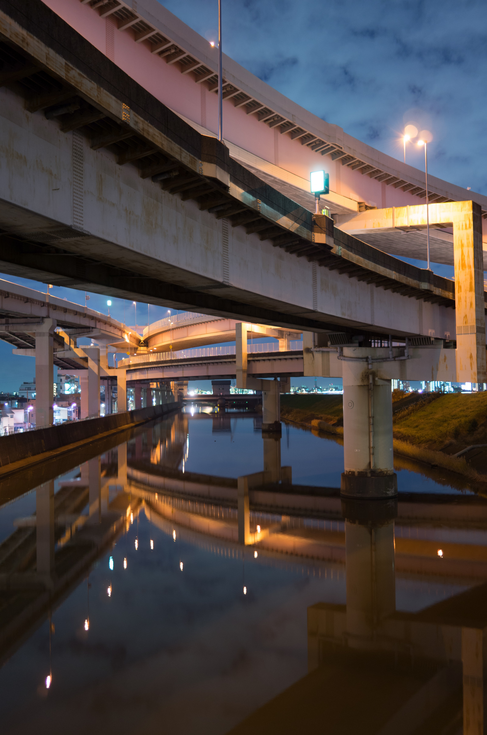 Japonsko, panoráma města, noc, architektura, odraz, večer, most, soumrak, Leica, Tokio, jp, spojení, T, horikiri, leicat, summicront235, Summicron, t235, Jct, urban area
