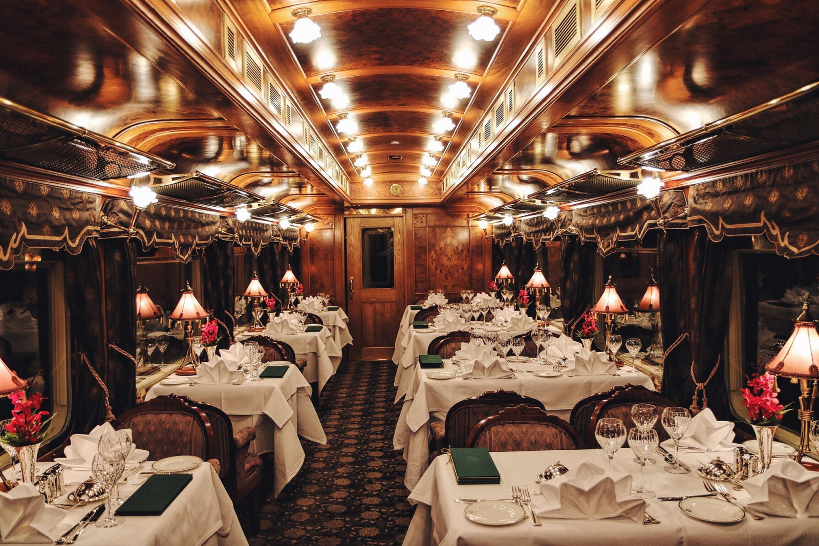 Wallpaper : train, restaurant, interior design, ballroom, meal ...