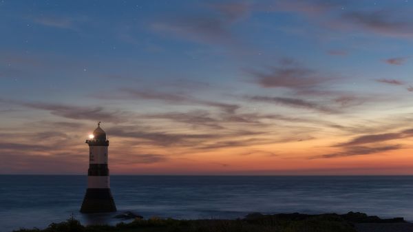 landscape, sunset, sea, nature, architecture, sky