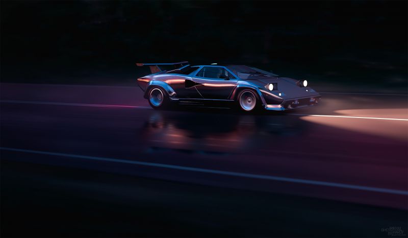 carro,veículo,Lamborghini,Lamborghini Countach,Sombrio
