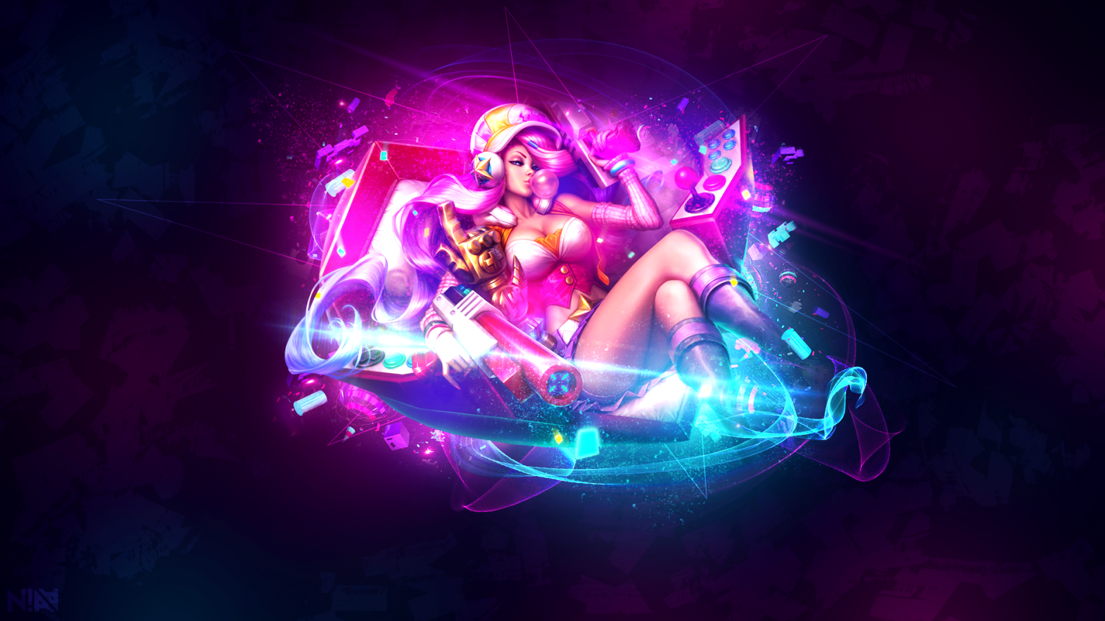 League of Legends, rave, ADC, portico, tiratore scelto, miss Fortune, discoteca, leggero, prestazione, palcoscenico, 1920x1080 px