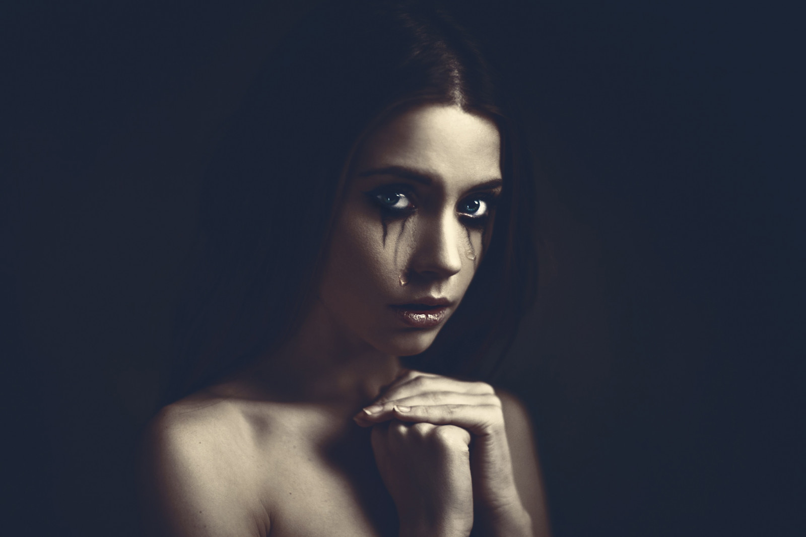 woman crying, ženy, slzy, smutek, temný